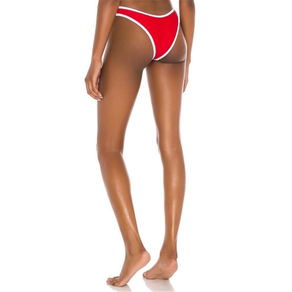 NWT It’s Now Cool 90s Duo Bikini Bottom Swim Bathing Suit | Red White Contrast M - Picture 2 of 7